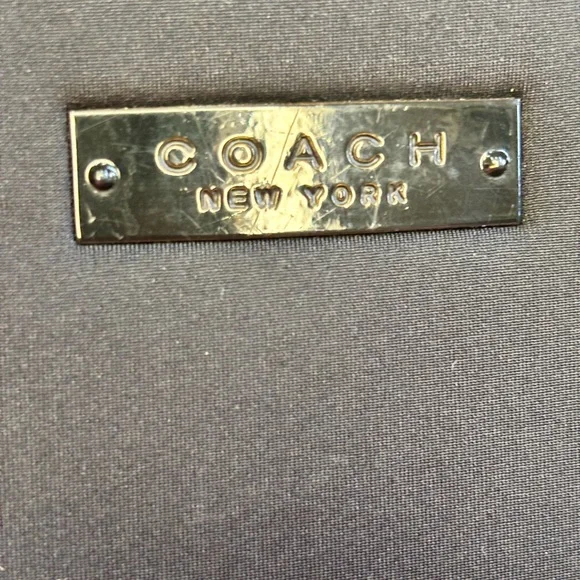 Authentic Coach Black Neoprene Tote Leather Trim Work Laptop Bag Y2K RARE - Picture 7 of 15